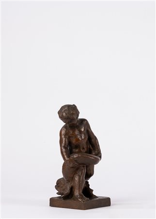 Scuola italiana del XX secolo - Putto con delfino