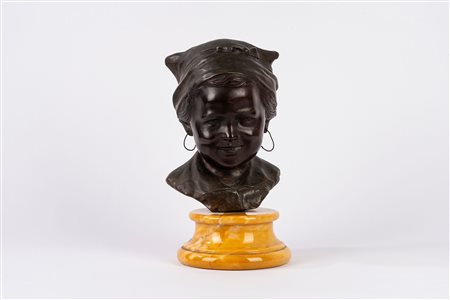 Giovanni De Martino (Napoli 1870 - 1935)  - Bambina con orecchini