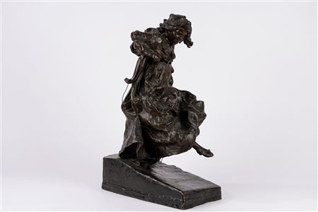 Giuseppe Renda (Polistena 1859 - Napoli 1939)  - Fanciulla che salta la corda