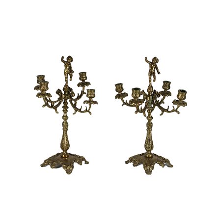 COPPIA DI CANDELABRI A 4 FIAMME 