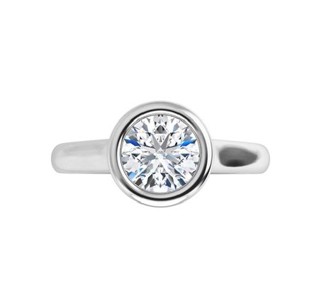 ANELLO SOLITARIO IN ORO BIANCO 14K CON DIAMANTE LAB GROWN DA 1 CT - 122939 - 14K LAB