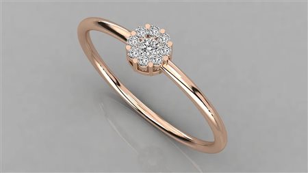 ANELLO FASHION IN ORO ROSA 14K CON DIAMANTI DA LABORATORIO TAGLIO ROTONDO DA 0,08 CT TOTALE - DOC-0037889-0036