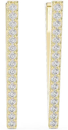 ORECCHINI A CERCHIO IN ORO GIALLO 14K CON DIAMANTI DI LABORATORIO 0.10 CT DOC-13237-0008