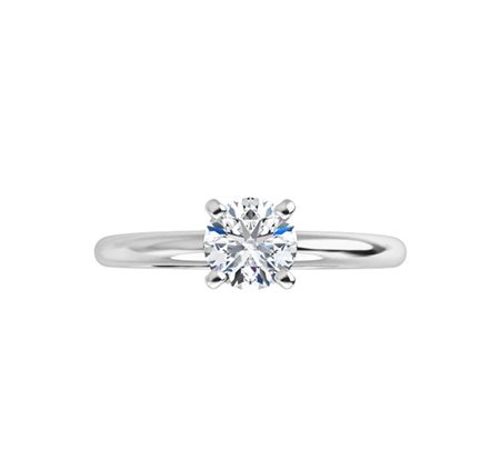 ANELLO SOLITARIO IN ORO BIANCO 18K CON DIAMANTE NATURALE DA 0,5 CT - 123213 - 18K NAT