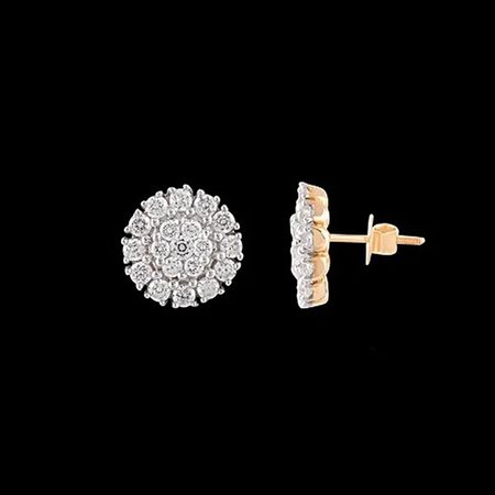 ORECCHINI A LOBO IN ORO ROSA 14K CON DIAMANTI 0.14 CT - DOC-0013581-0008
