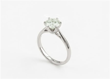 ANELLO SOLITARIO IN ORO BIANCO CON DIAMANTE NATURALE DA 0,50 CT
