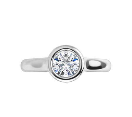 ANELLO SOLITARIO IN ORO BIANCO 14K CON DIAMANTE LAB GROWN DA 0,5 CT - 122939 - 14K LAB