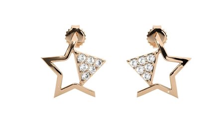 ORECCHINI A LOBO IN ORO ROSA 14K CON DIAMANTI COLTIVATI IN LABORATORIO 0.06 CT DOC-0012811-0036