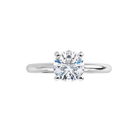 ANELLO SOLITARIO IN ORO BIANCO 18K CON DIAMANTE LAB GROWN DA 1 CT - 123213 - 18K LAB