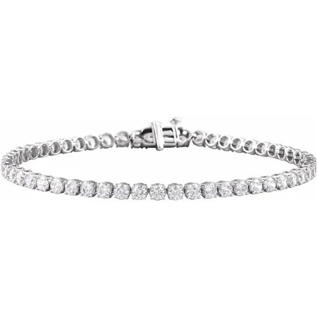 BRACCIALE TENNIS IN ORO BIANCO 14 CON DIAMANTI LAB GROWN DA 5 CT - BRC1032_5_LG