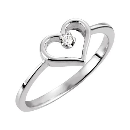 ANELLO A FORMA DI CUORE CON DIAMANTE NATURLAE - 60358 14K NAT