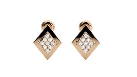 ORECCHINI IN ORO ROSA 14K CON DIAMANTI COLTIVATI IN LABORATORIO 0.13 CT DOC-0012394-0036
