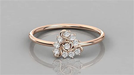 ANELLO ORO ROSA 14K CON DIAMANTI 0.15 CT - DOC-0037895-0036