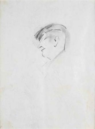 FILIPPO DE PISIS Ferrara 1896 – Brugherio 1956 PROFILO MASCHILE (al verso...