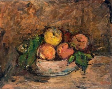 ARTURO TOSI Busto Arsizio 1871 – Milano 1956 NATURA MORTA CON LIMONI E FICHI...