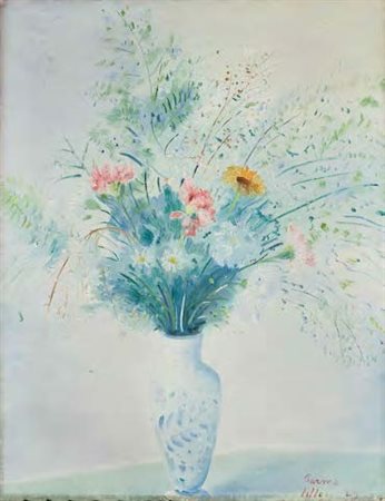 UMBERTO LILLONI Milano 1898 – 1980 VASO DI FIORI, 1949 olio su tela, cm...