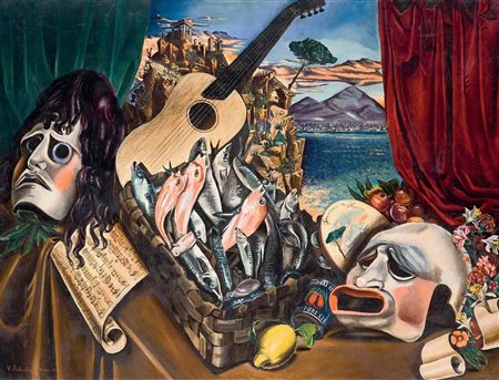 VINICIO PALADINI Mosca 1902 – Roma 1971 NATURA MORTA NAPOLETANA, 1931 olio su...