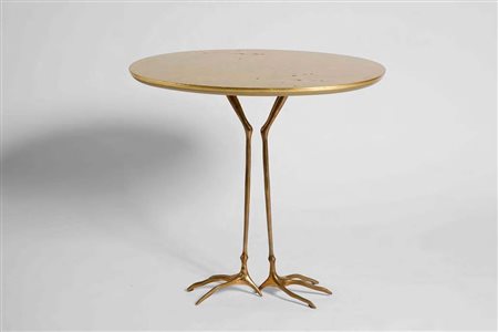 MERET OPPENHEIM TAVOLINO bronzo patinato, legno e foglia d’oro. altezza cm...