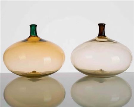 LUDOVICO DIAZ DE SANTILLANA Coppia di vasi della serie “Colletti” in sottile...