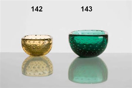 CARLO SCARPA Piccola coppa in vetro a bolle sommerse. diametro cm 7 e altezza...