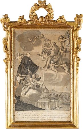 Cornice in legno dorato, Napoli, XVIII secolo cm 54x35 - luce interna cm...