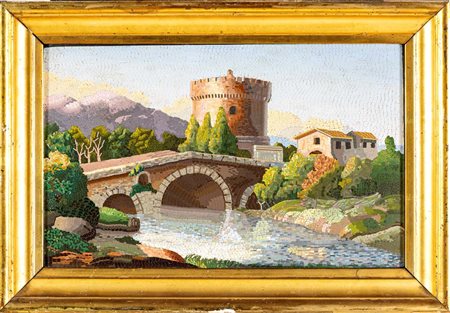 Ponte Lucano e il Mausoleo dei Plautii lungo il fiume Aniene, nei pressi di...