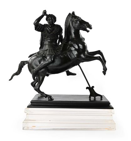 Fonderia napoletana Alessandro Magno a cavallo di Bucefalo metà del XIX...