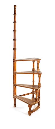 Scaletta da biblioteca in noce, inizi XX secolo cm 180x51x51 con struttura a...