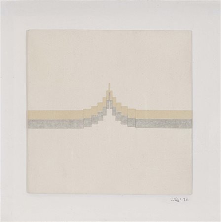 "Omaggio a Calderara - progressione simmetrica giallo e grigio"