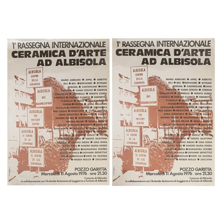 DUE MANIFESTI DELLA 1^ RASSEGNA INTERNAZIONALE CERAMICA ....