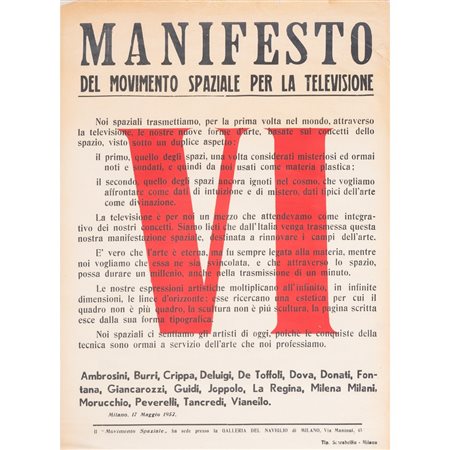 MANIFESTO DEL MOVIMENTO SPAZIALE PER LA TELEVISIONE