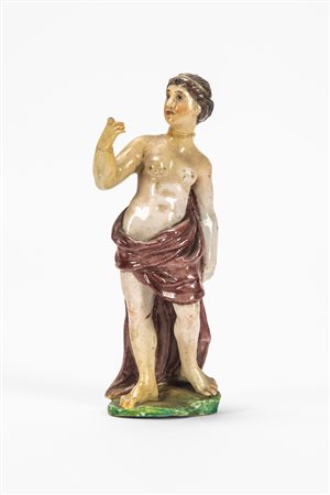 Figura di Venere in porcellana policroma. Probabilmente Venezia, secolo XVIII.