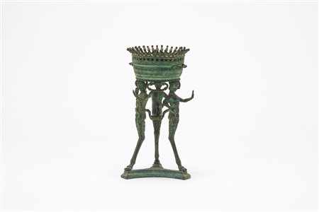 Braciere in bronzo, riproduzione in stile pompeiano, probabile Fonderia Chiurazzi, secolo XIX.