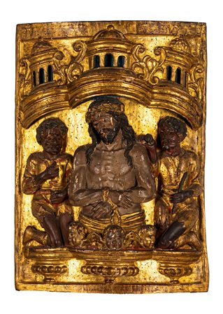 Bassorilievo ligneo raffigurante Ecce Homo, secolo XVII