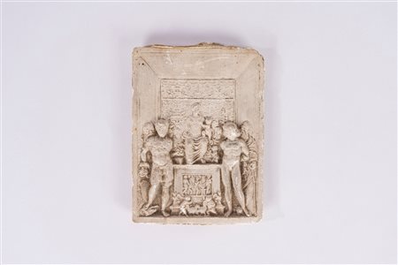 Calco in gesso raffigurante Madonna con Bambino tra Santi