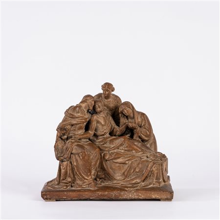 Scuola italiana, secolo XVIII - Bozzetto in terracotta raffigurante il transito di San Giuseppe
