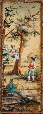 Coppia di pannelli a chinoiserie. Piemonte, secolo
XVIII.