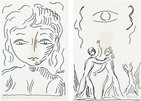 GUIDI VIRGILIO Roma 1892 - Venezia 1984 Volto - Incontro 1978 lotto di 2...