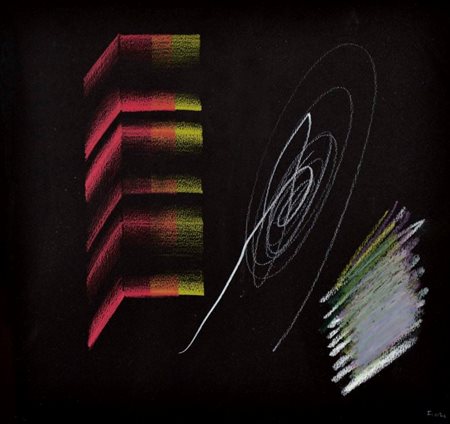 FINZI ENNIO Venezia 1931 senza titolo pastelli su cartoncino 33x34 firma in...