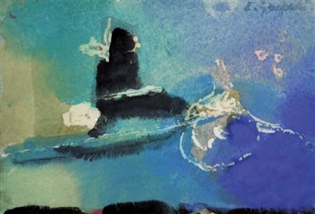 GASPARI LUCIANO Venezia 1913 - 2007 senza titolo tecnica mista su cartoncino...