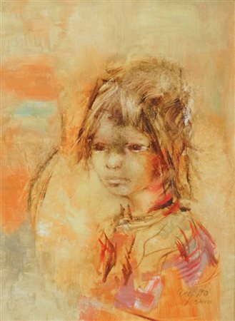 DELFITTO PIETRO Pavia 1933 - 2006 Sussiego 1972 olio su tela 40x30 firma e...