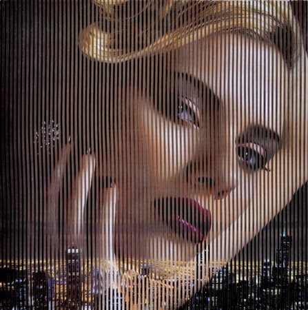 MALIPIERO Brescia 1934 Scarlett Joansson 2014 tecnica mista e collage su...