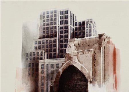 CANE CARLO Valenza 1951 Nuove visioni 2007 tecnica mista su tavola 25x35...