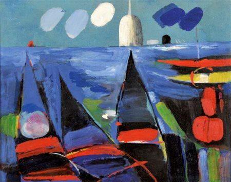 SPREAFICO LEONARDO Monza 1917 Venezia 1972 olio su tela 40x50 firma in basso...