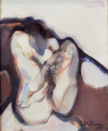 VOLTOLINA LUIGI Valona 1942 Figura 1979 olio su tela 30x24 firma e data in...