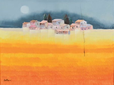 BETTARINI LIDO Firenze 1927 Campagna toscana olio su tela 60x80 firma in...