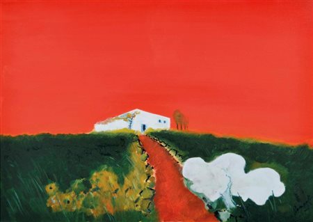 BORSATO RENATO Venezia 1927 - 2013 Ustica olio su tela 50x70 firma in basso a...