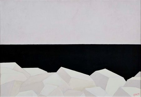 CARRER GUIDO Venezia 1902 - 1984 Murazzi olio su tela 45x65 firma in basso a...