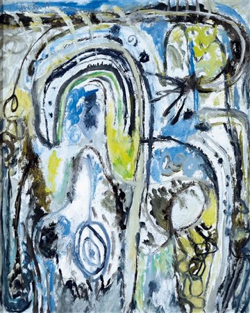 SILVESTRI GINO Belluno 1928 Foresta 1977 olio su tela 46x38 firma e data in...