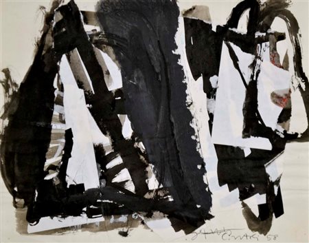 CINTOLI CLAUDIO Imola 1935 - Roma 1978 senza titolo 1958 tecnica mista e...